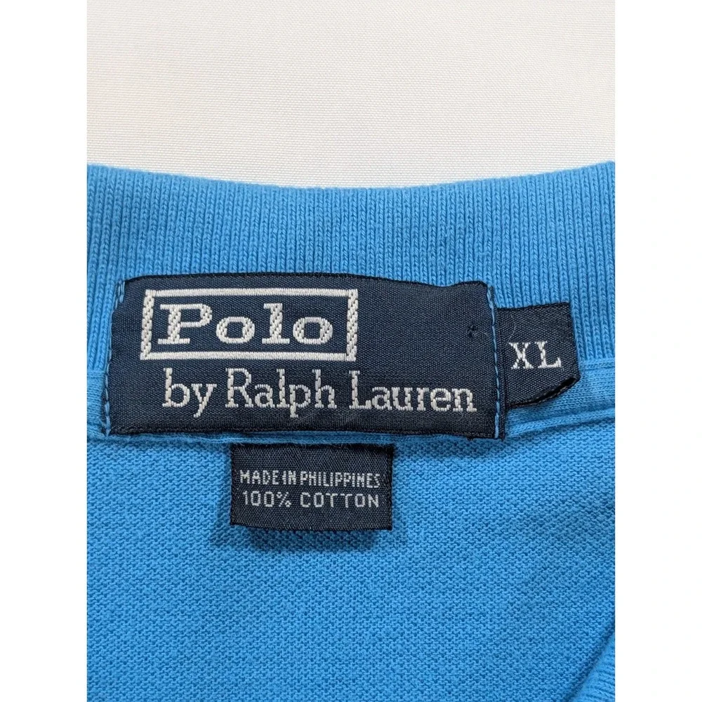 Polo Ralph Lauren Performance Polo Golf Shirt Turquoise‎ Men's XL Orange Pony